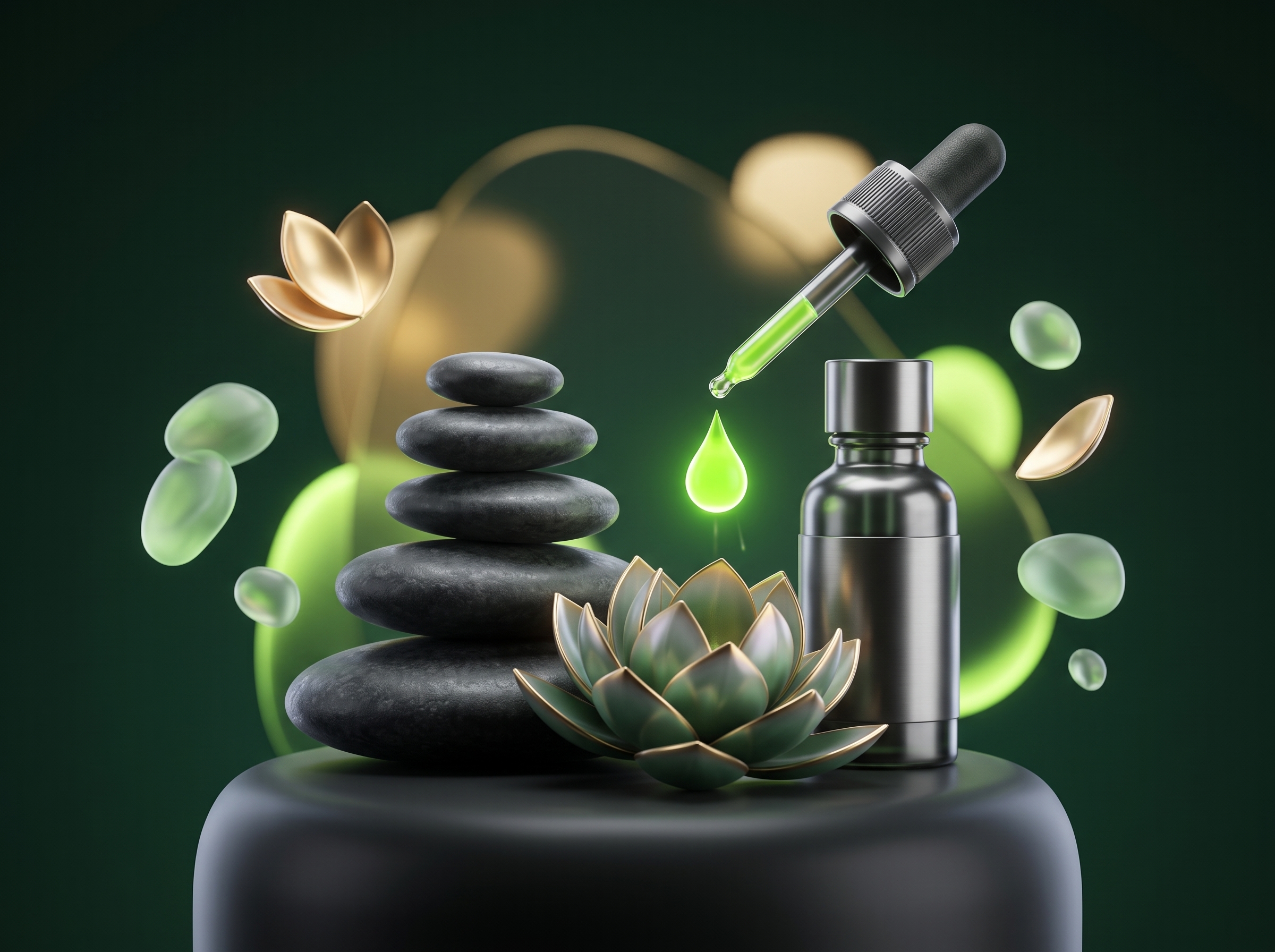 Ilustração 3D de estúdio de estética